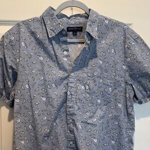 J. Crew Light Blue Leaf Print Men's Shirt
